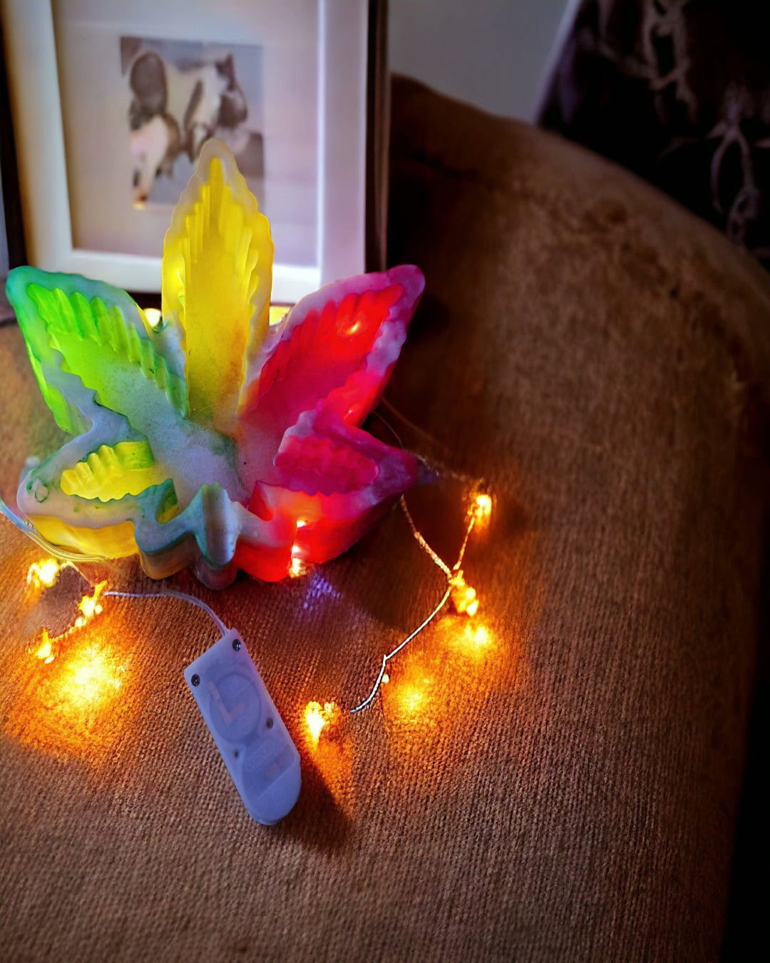 Cendrier feuille lumineux